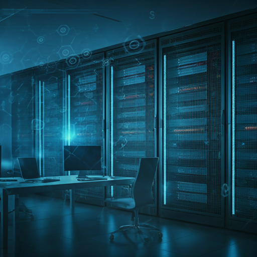 Modern data center and professional workspace